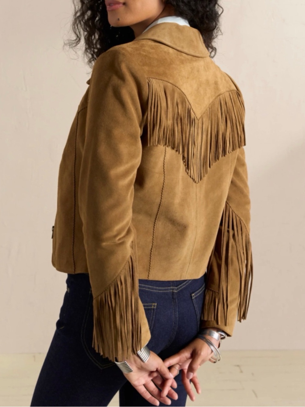 NWT Tecovas Fringe Suede Tan Jacket Size XS